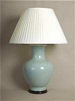 ALEXANDERS 42CM CELADON BAMBOO URN LAMP